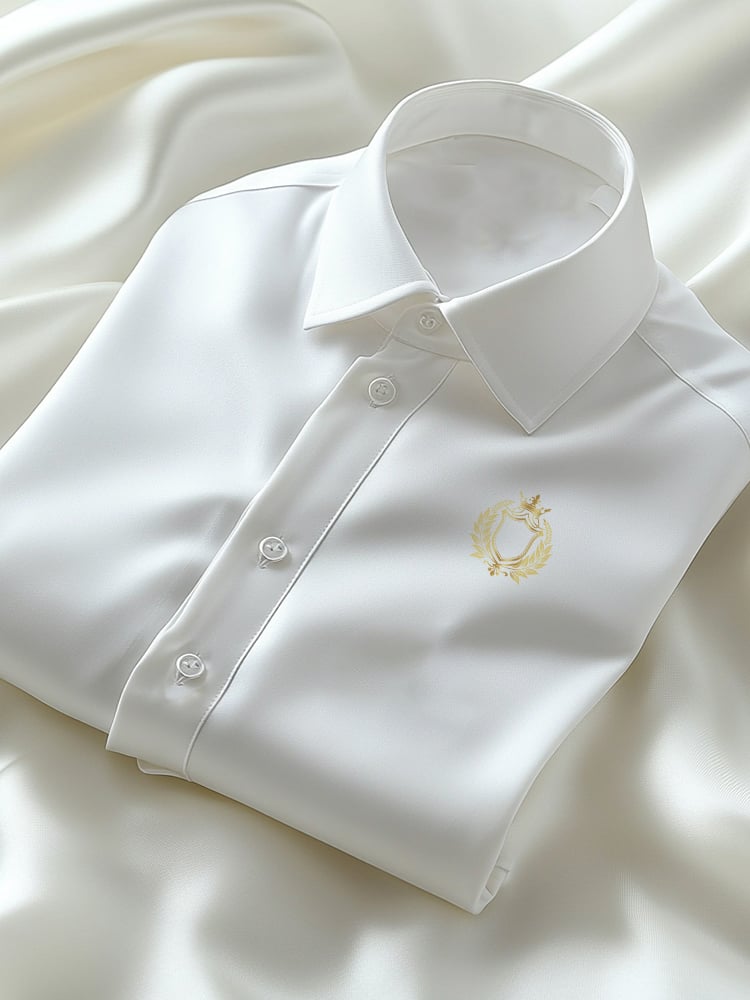 Camisa ejecutivo casual Logo solapa de manga corta para hombre