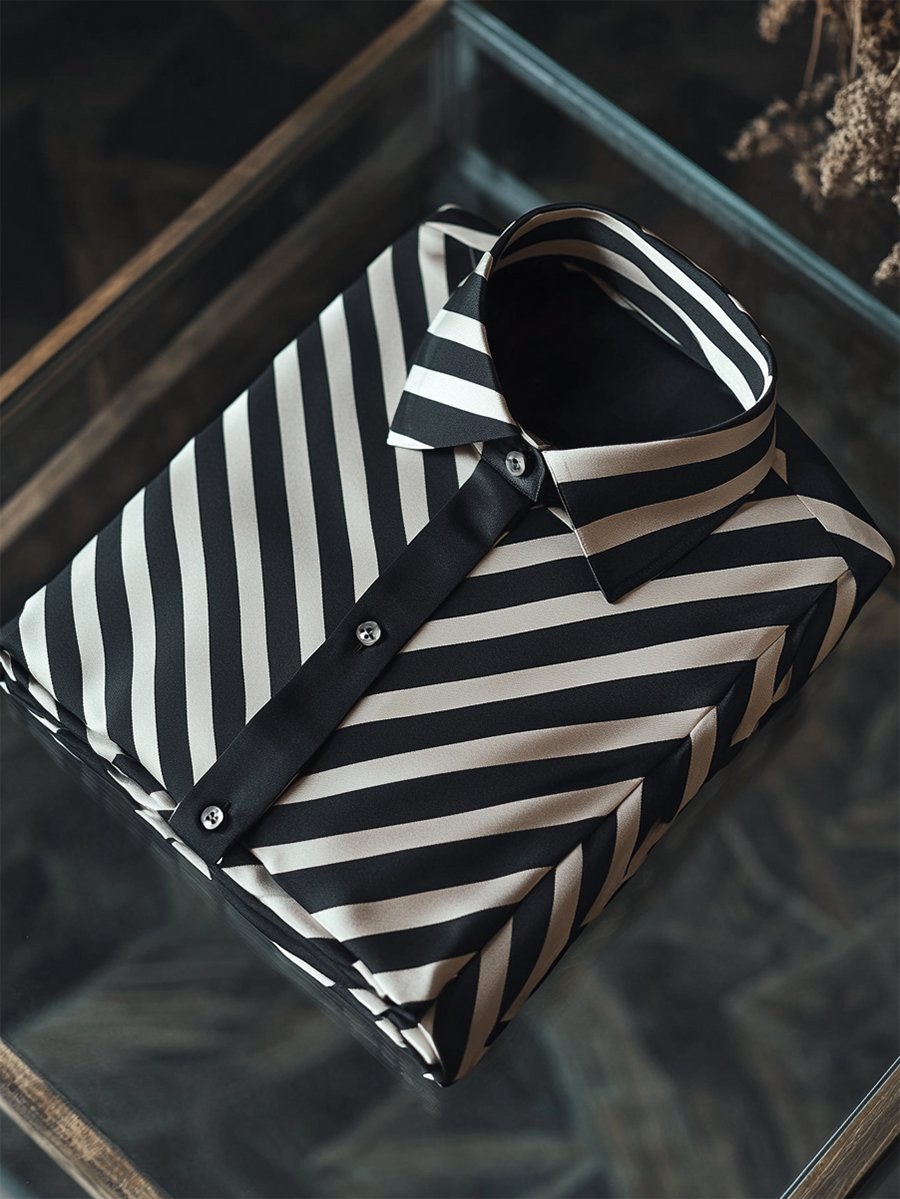 Camisa para exterior casual rayas de manga larga para hombre