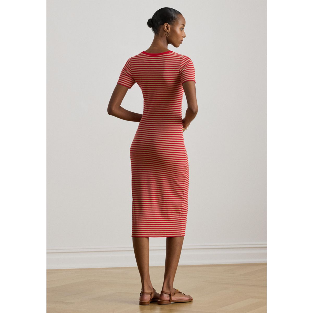 Striped Cotton-Blend Ribbed Shirt Dress - 2
