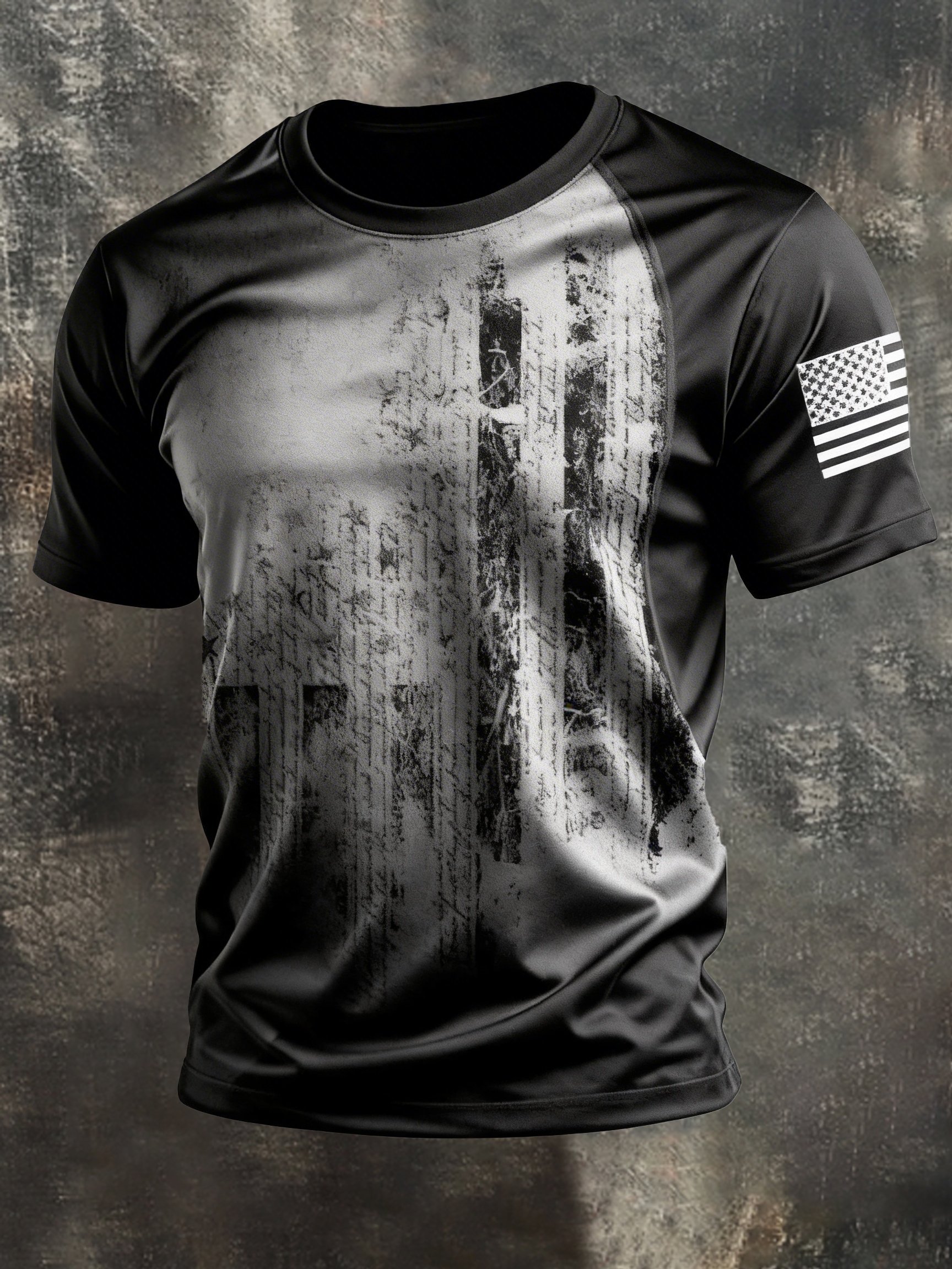 Camiseta vintage Patriot Camo de manga corta para hombre