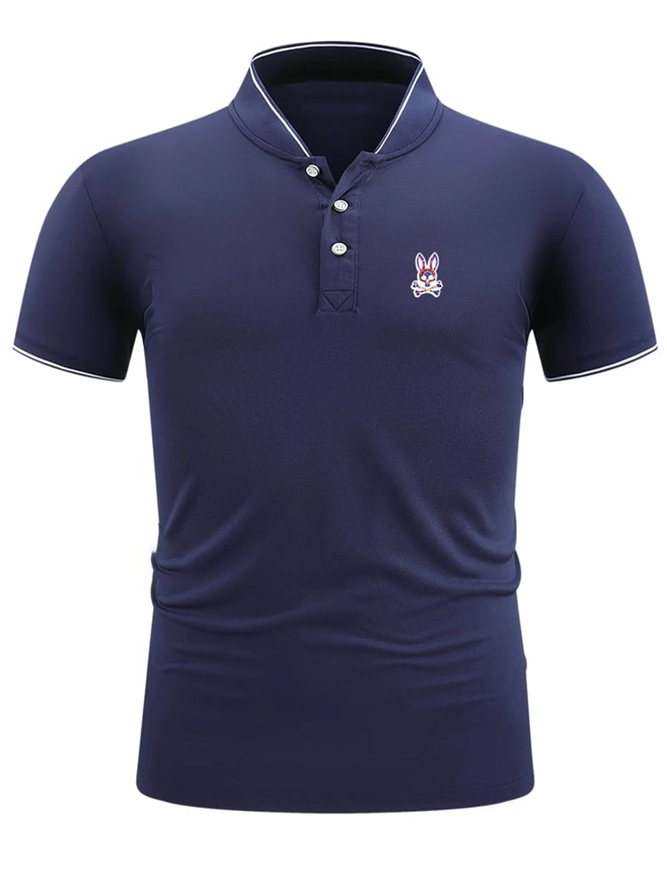 Camisa polo clásico ejecutivo Dark Button de manga corta para hombre