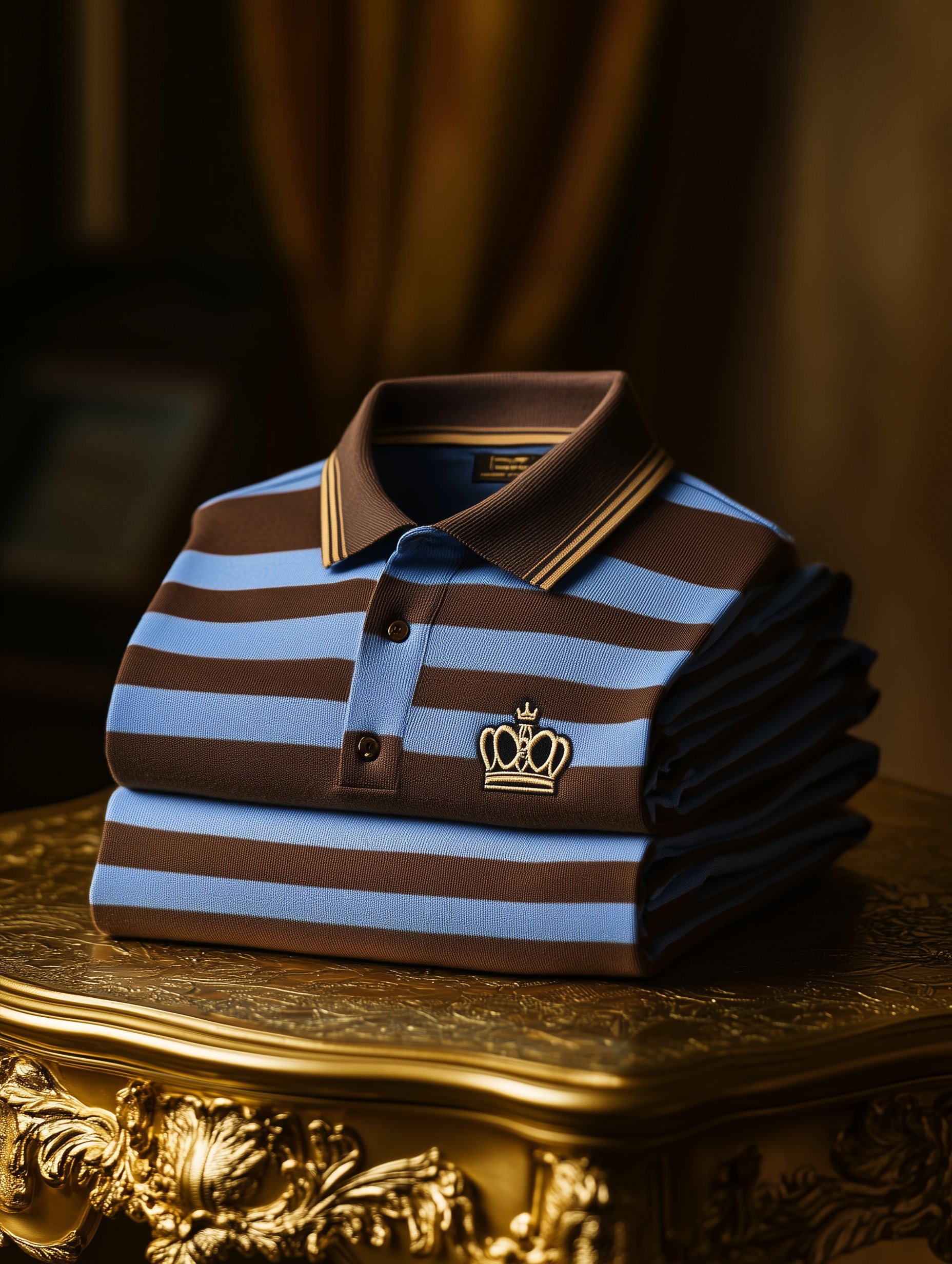 Camisa polo ejecutivo casual Button a rayas Crown Old Money de manga corta para hombre