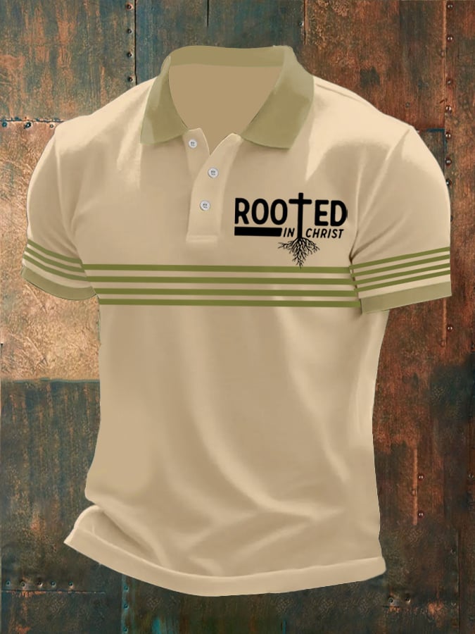 Camisa polo Faith estampado Button Design para hombre