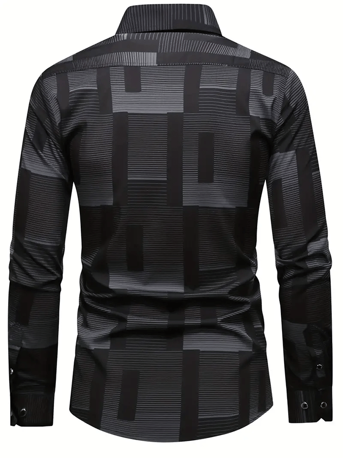 Camisa geométrico Design ejecutivo casual para hombre