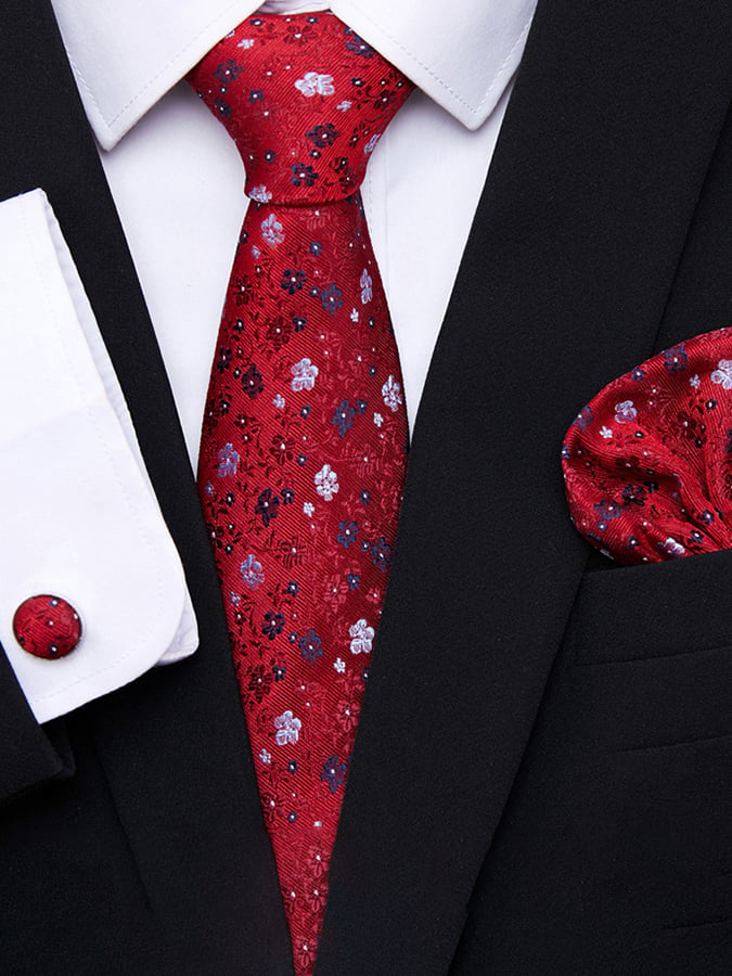 Ejecutivo casual ejecutivo Tie Square Cufflinks 3-Piece Set para hombre