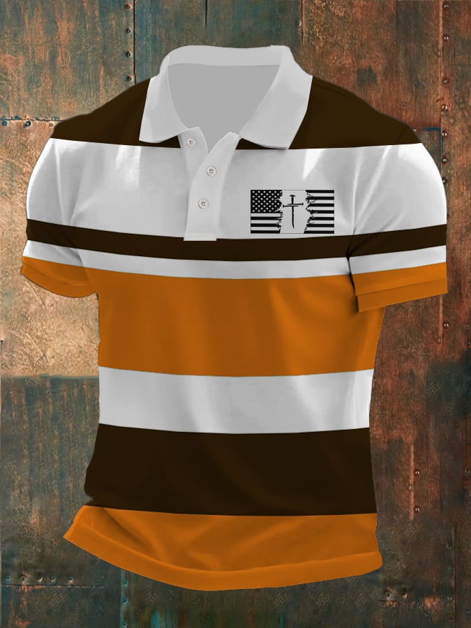 Casual Contrast Color Faith Polo para hombre