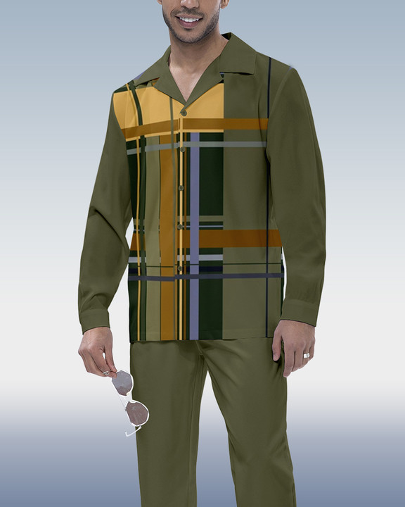 Camisa Suitmens Check de manga larga Walking Set 197 para hombre