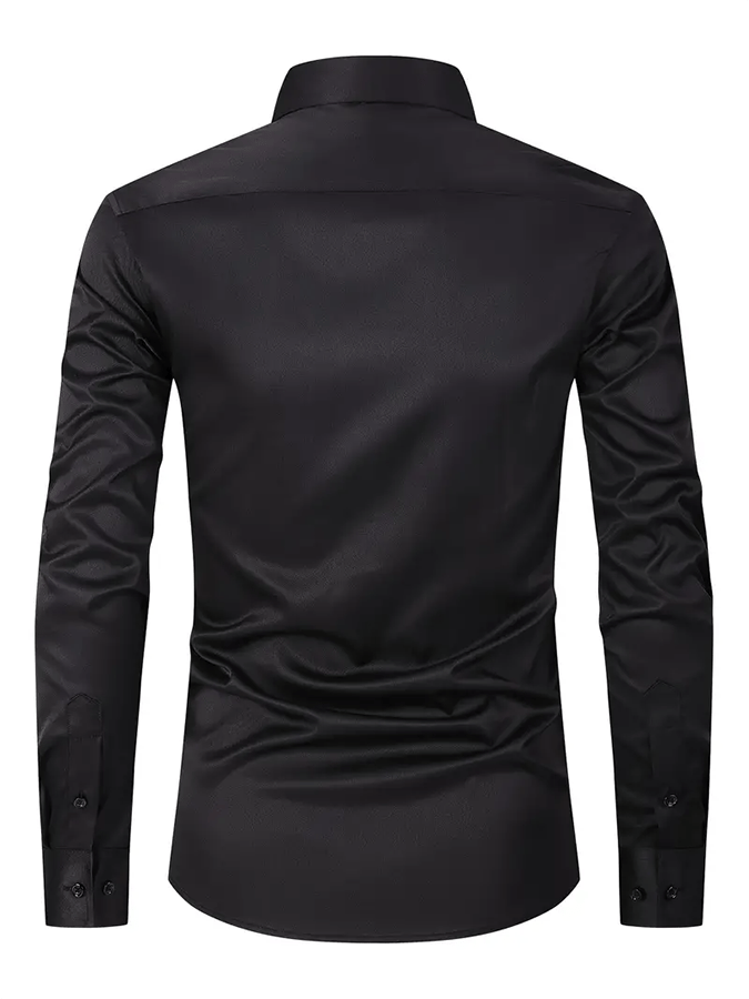 Camisa de color sólido Design ejecutivo casual para hombre