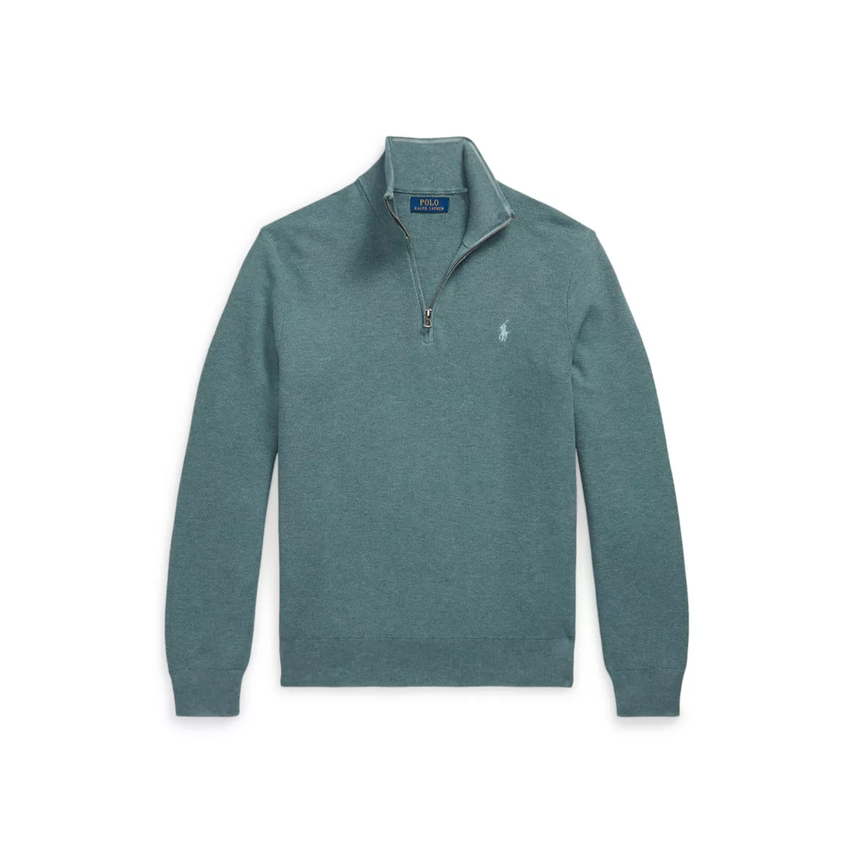 Mesh-Knit Cotton Quarter-Zip Sweater - 1