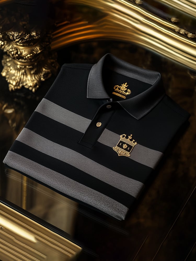 Camisa polo clásico ejecutivo Logo Button de manga corta para hombre