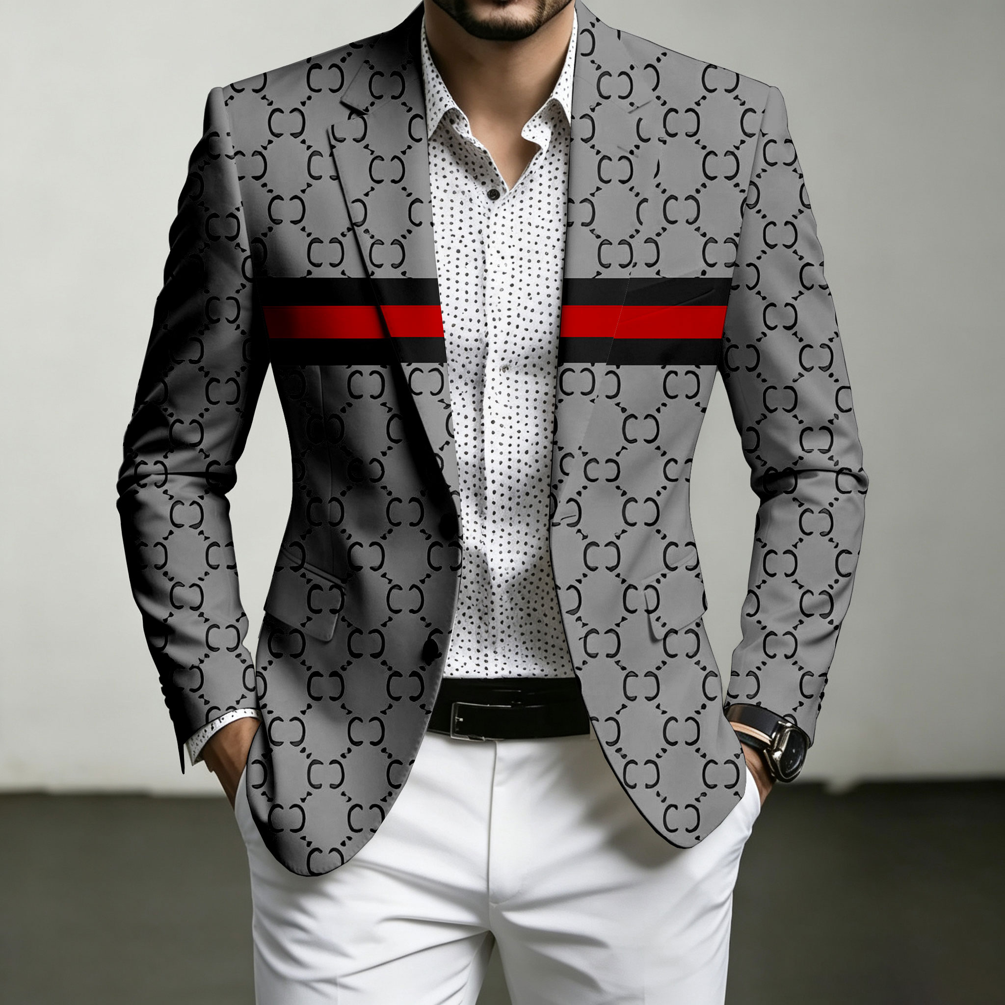 para hombre Dark Gray estampado saco