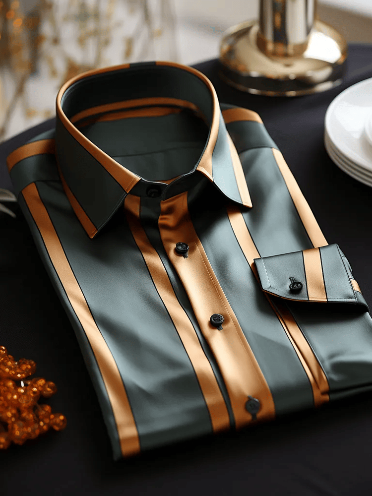 Camisa elegante Romantic a rayas de manga larga para hombre