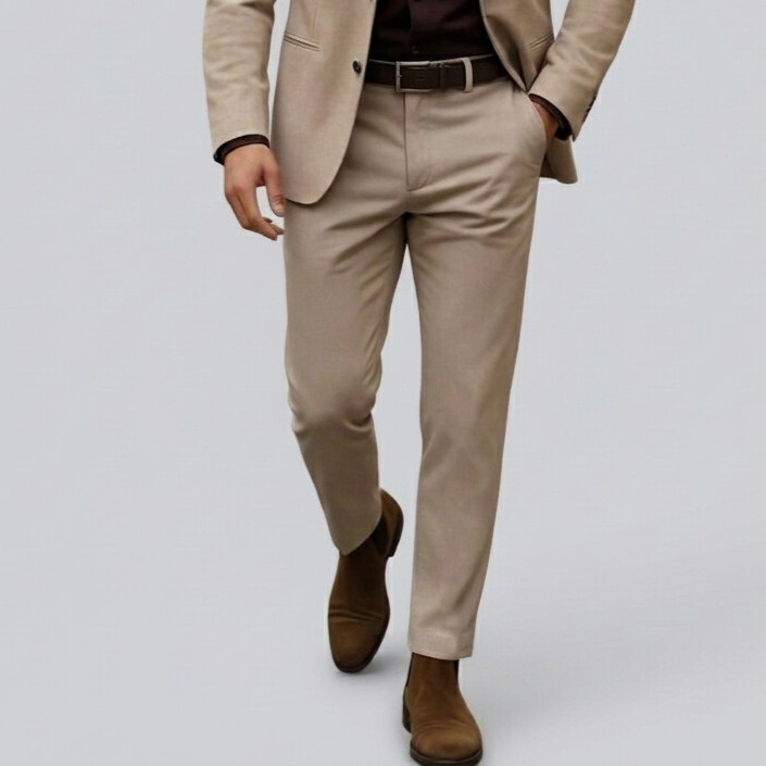 Saco Khaki Two Button Welt Pocket Notch Lapel para hombre