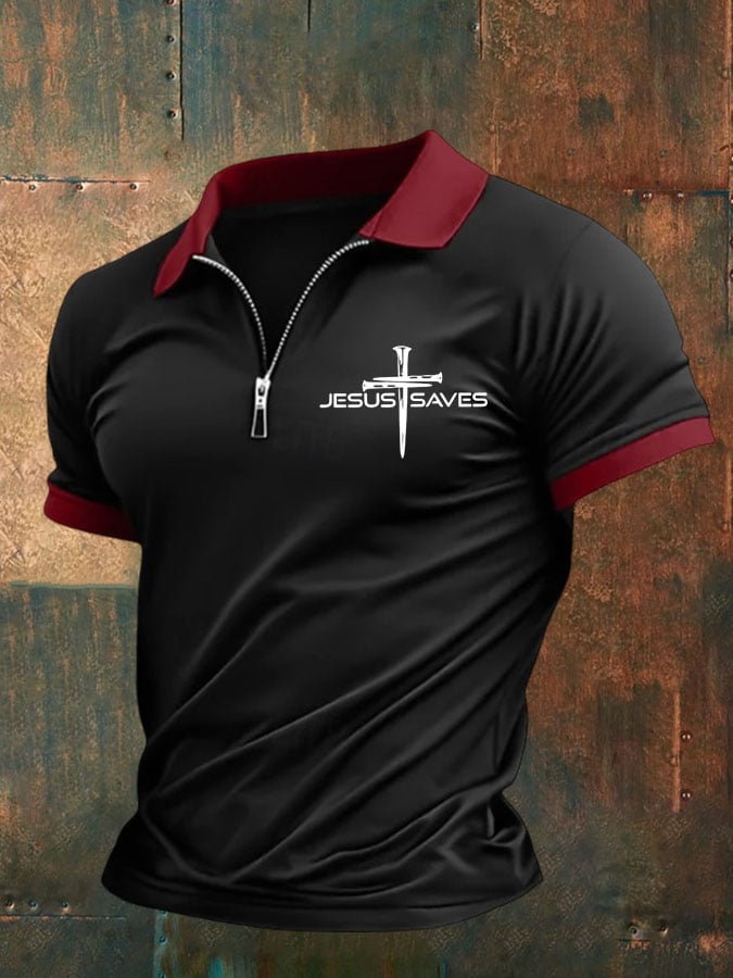 Camisa polo Jesus Saves estampado para hombre