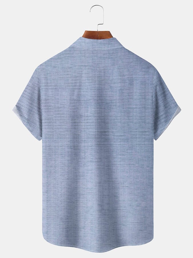 Camisa de manga corta With Color Contrast estampadoing For casual Vacation para hombre