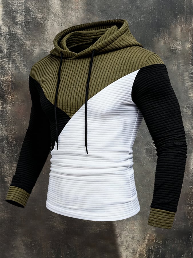 Sudadera elegantee Color-Blocked Hooded para hombre