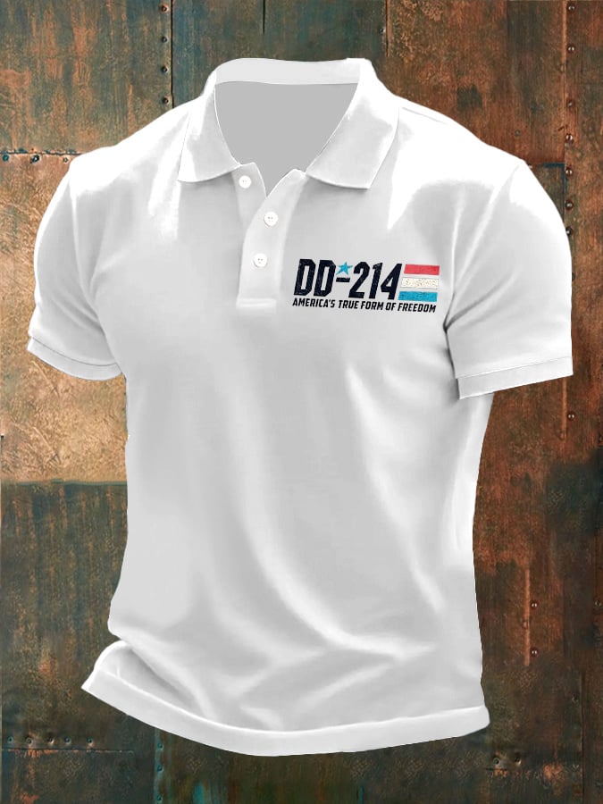Camisa polo Man's vintage Independence Day DD-214 America's True Form Of Freedom estampado