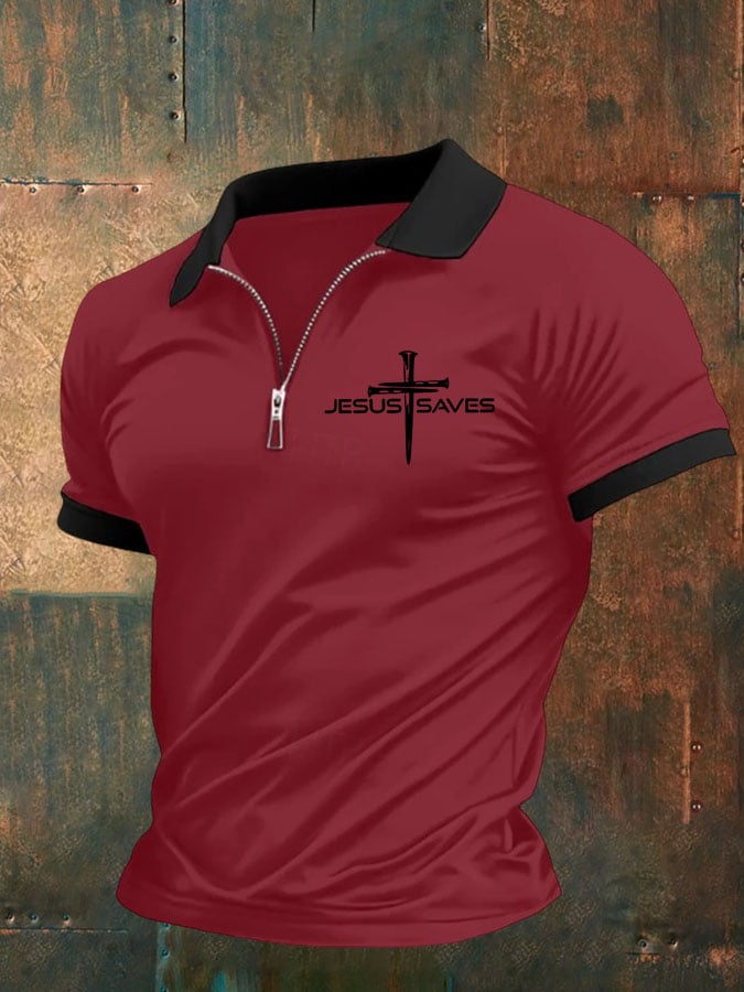 Camisa polo Jesus Saves estampado para hombre