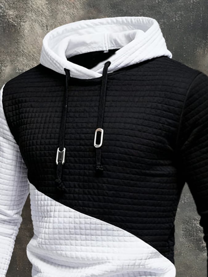 Sudadera elegantee Color-Blocked Hooded para hombre