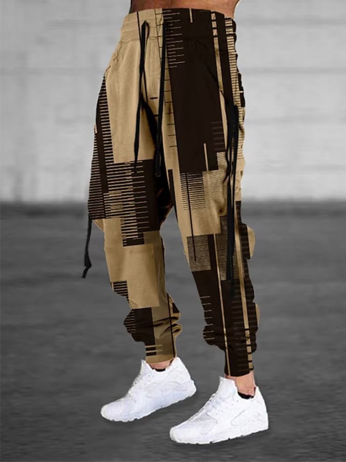 Casual estampado holgado Trousers para hombre