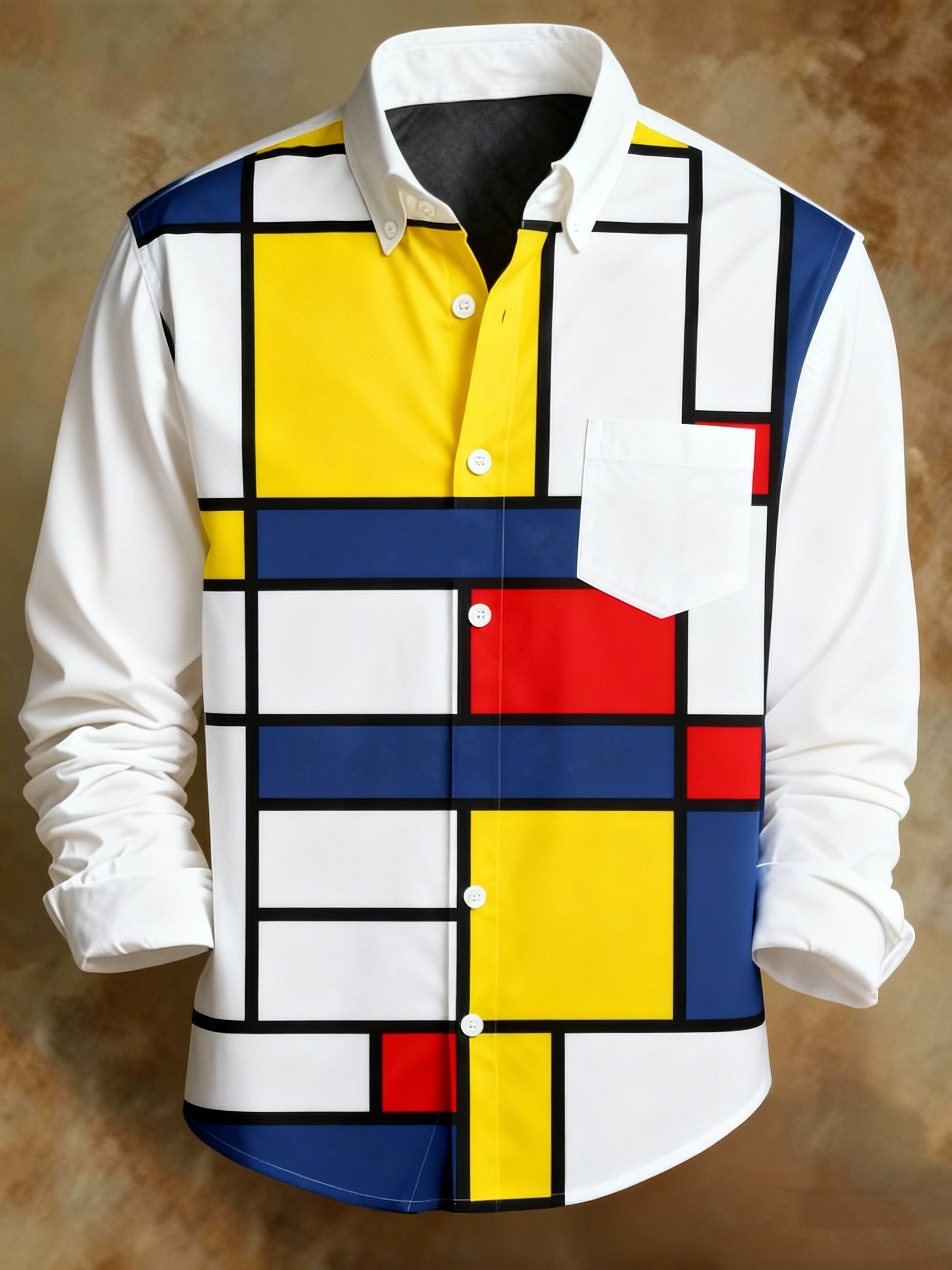 Geométrico Colorblock a rayas Princamiseta para hombre