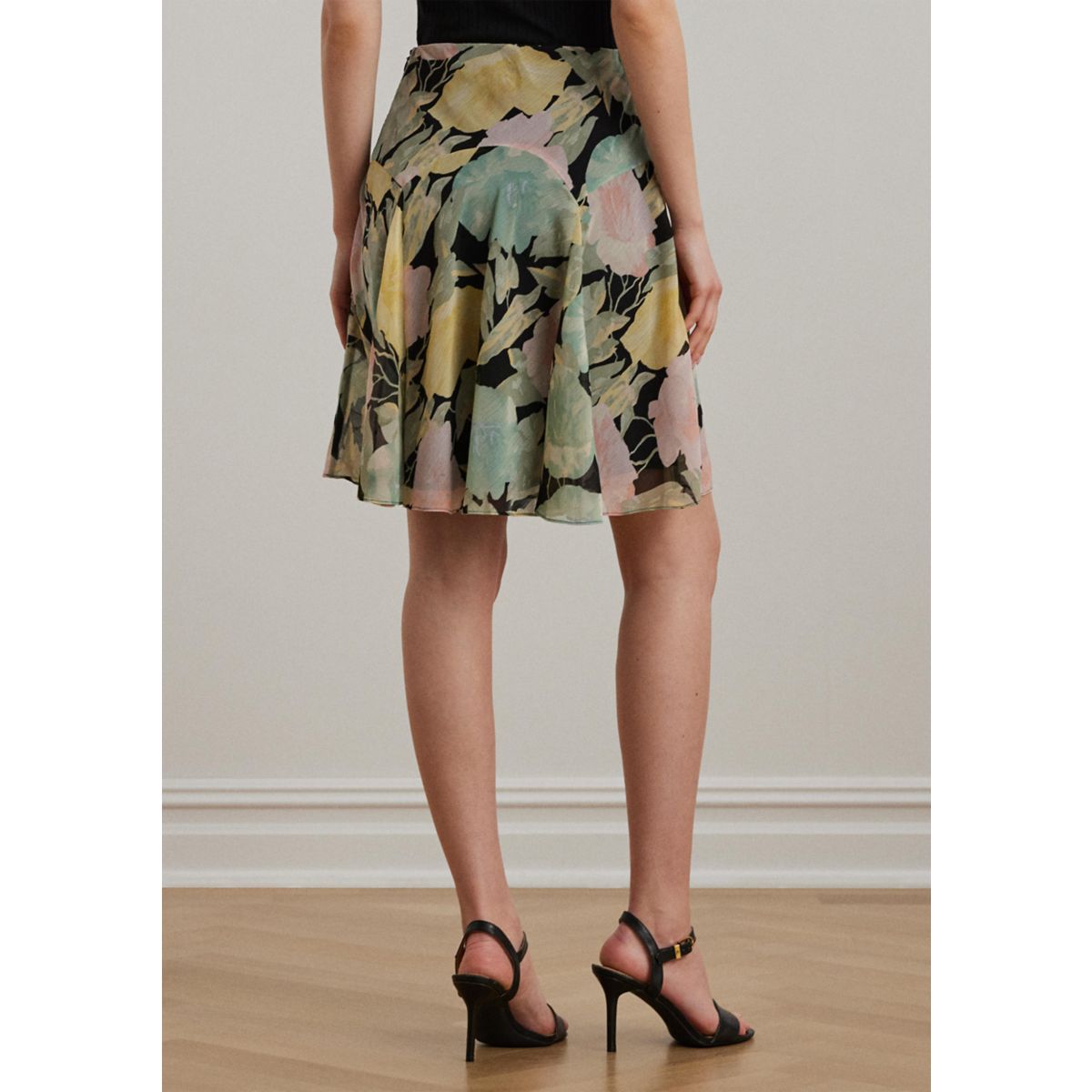 Floral Crinkle Georgette Skirt - 2