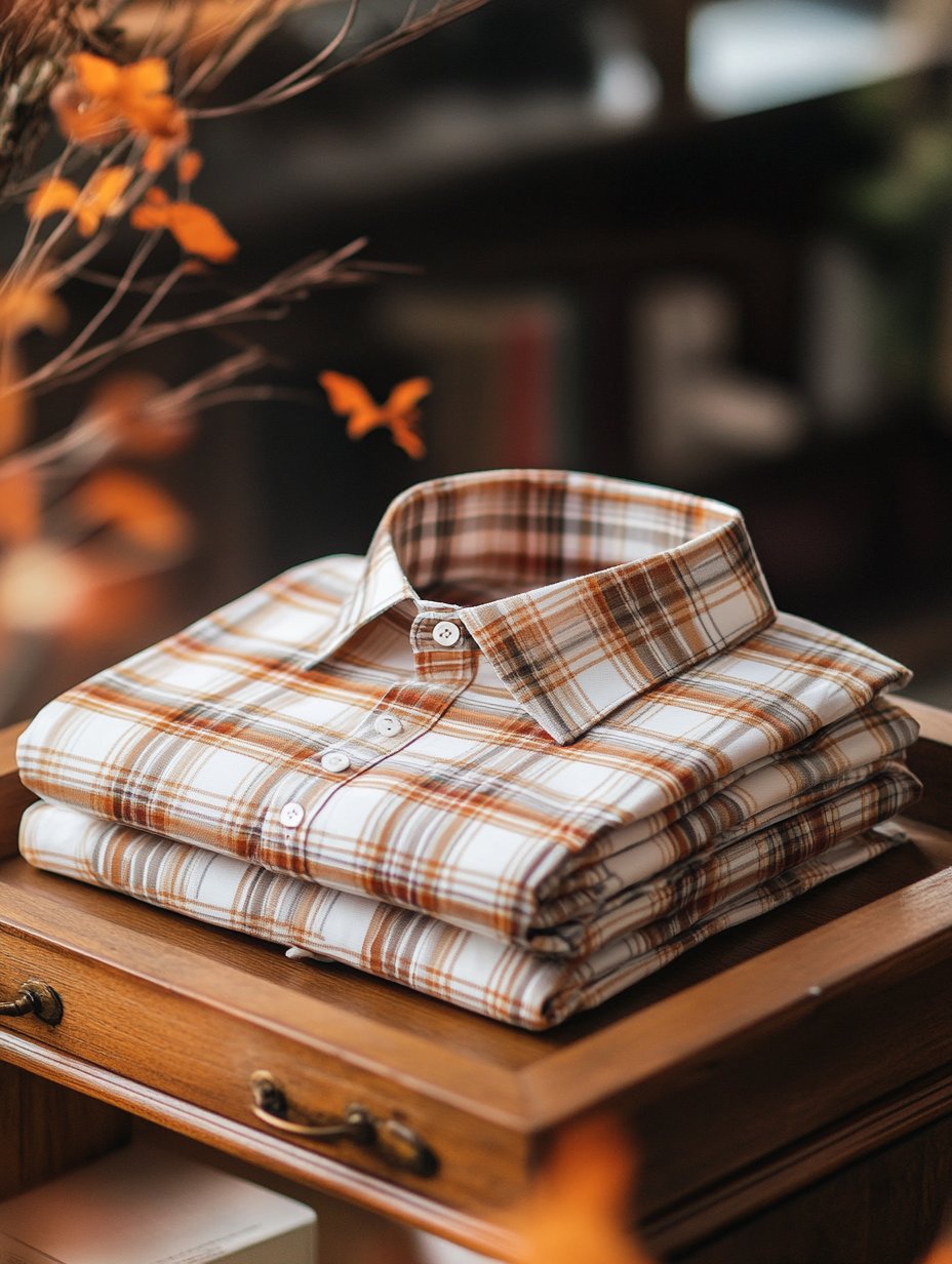 Camisa ejecutivo retro Christmas a cuadros de manga larga para hombre