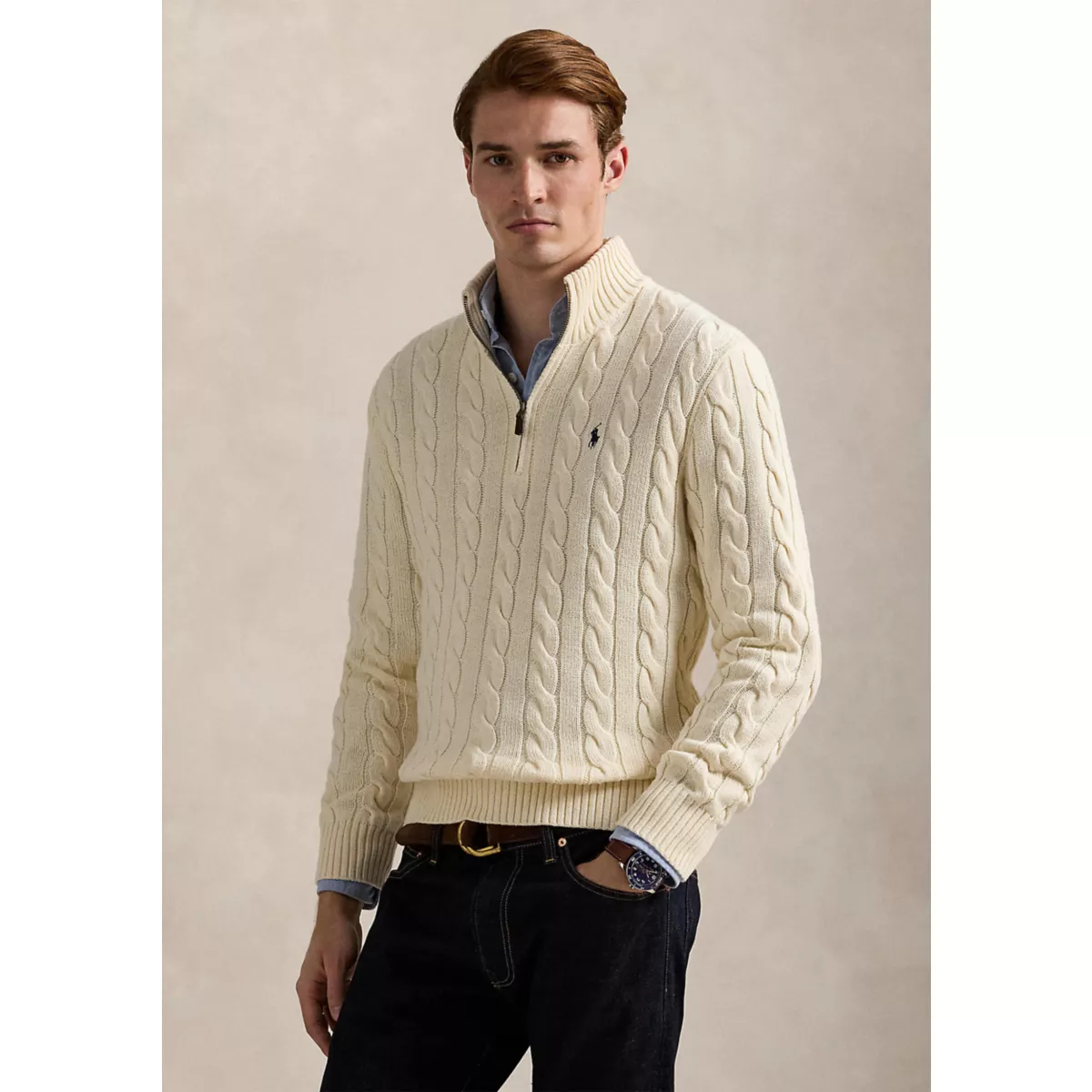 Cable Knit Cotton Sweater - 8