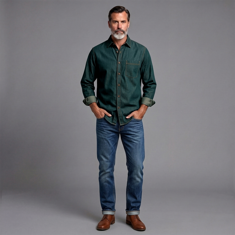 Chaqueta casual Denim camisa For Men