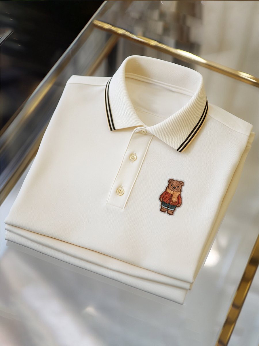 Camisa polo ejecutivo casual Button de manga corta para hombre