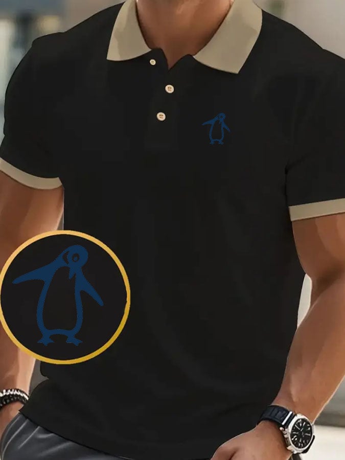Camisa polo clásico casual with penguin estampado para hombre