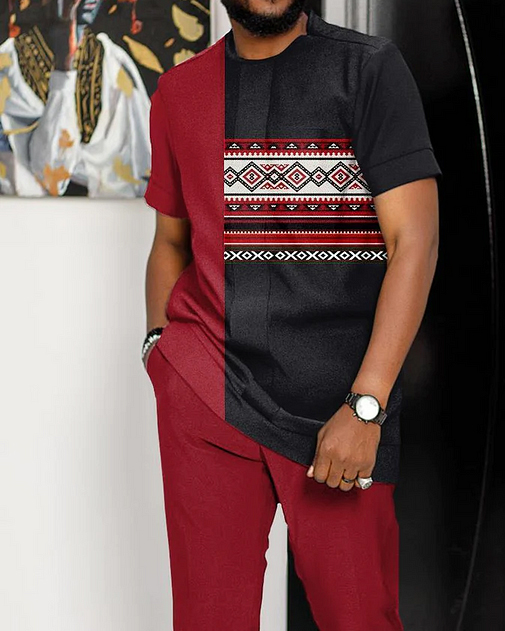 Casual ethnic style walking suit-061 para hombre