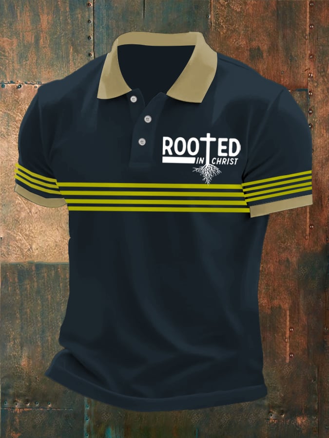 Camisa polo Faith estampado Button Design para hombre