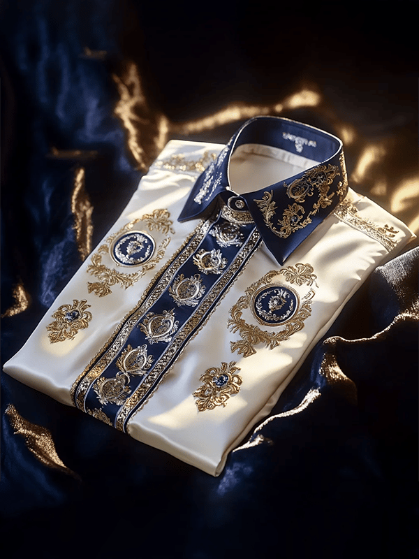 Camisa satén Luxe de manga corta con botones para hombre