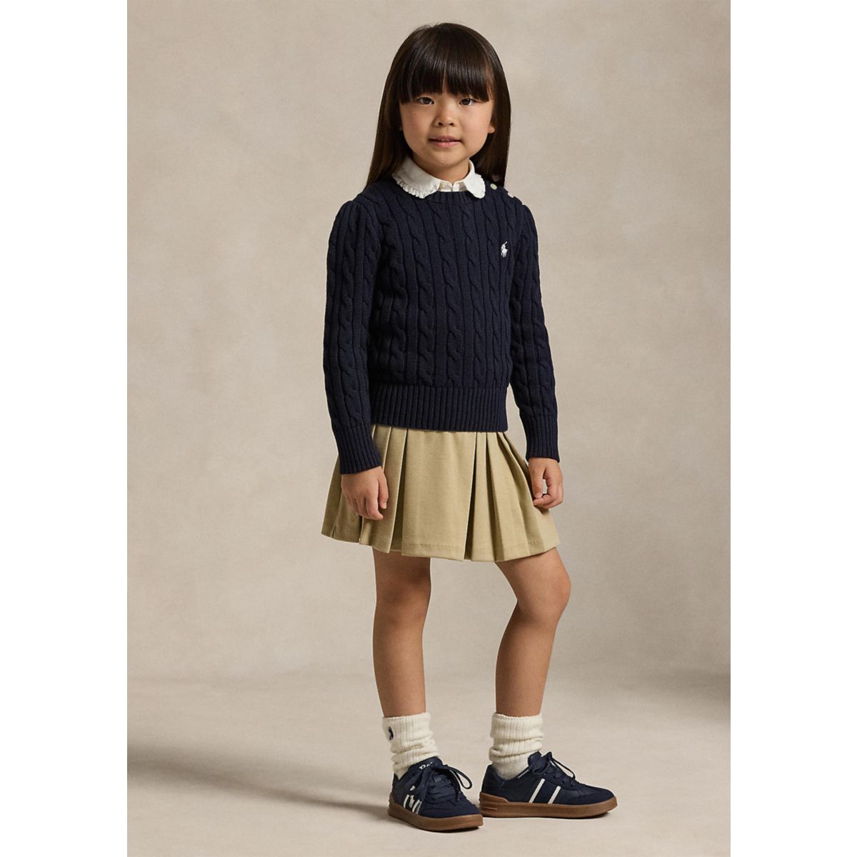 Girls 2-6x Cable-Knit Cotton Sweater - 7