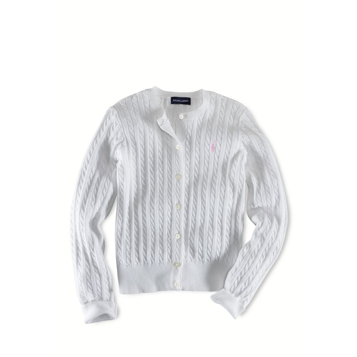 Girls 7-16 Mini-Cable Cotton Cardigan - 10