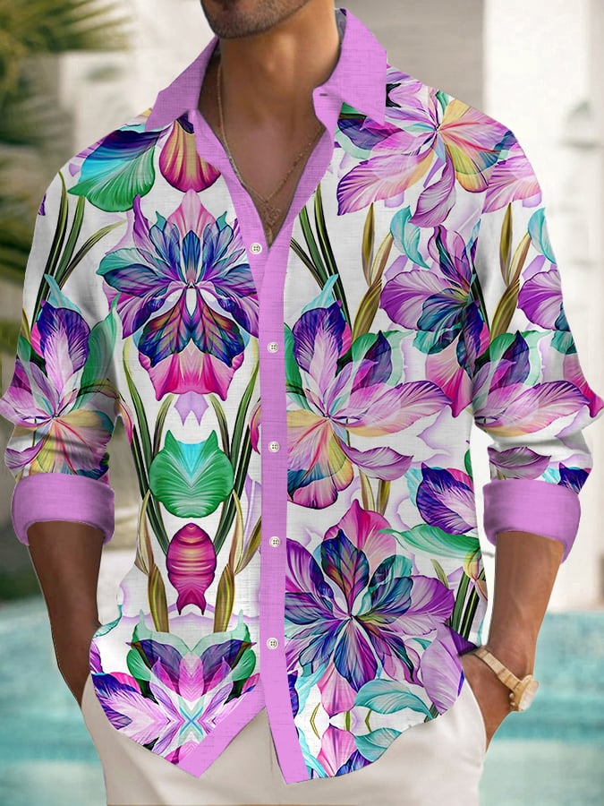 Art floral Hawaiian casual Resorcamiseta para hombre