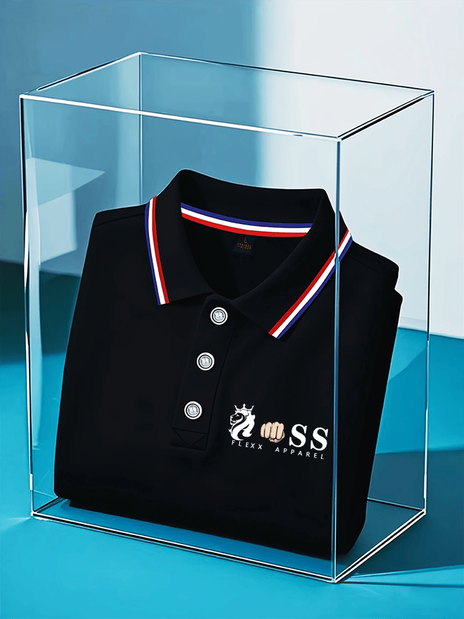 Camisa polo retro Letter Design estampado casual para hombre
