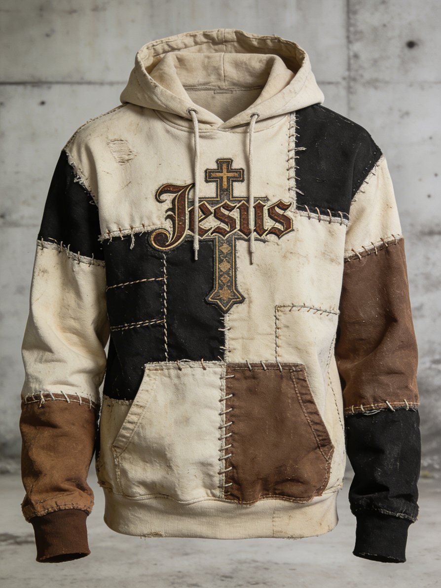 Sudadera vintage casual Faith and Art estampado Hooded -Fast Shipping para hombre