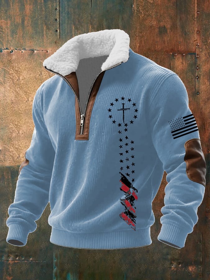 Sudadera casual Faith retro texturizado para hombre