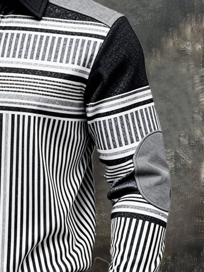 Sudadera retro en bloques de color estampado cierre para hombre