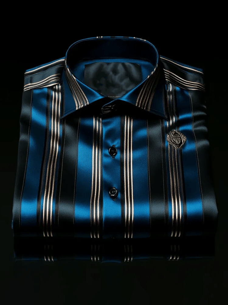 Camisa elegante Romantic a rayas de manga larga para hombre
