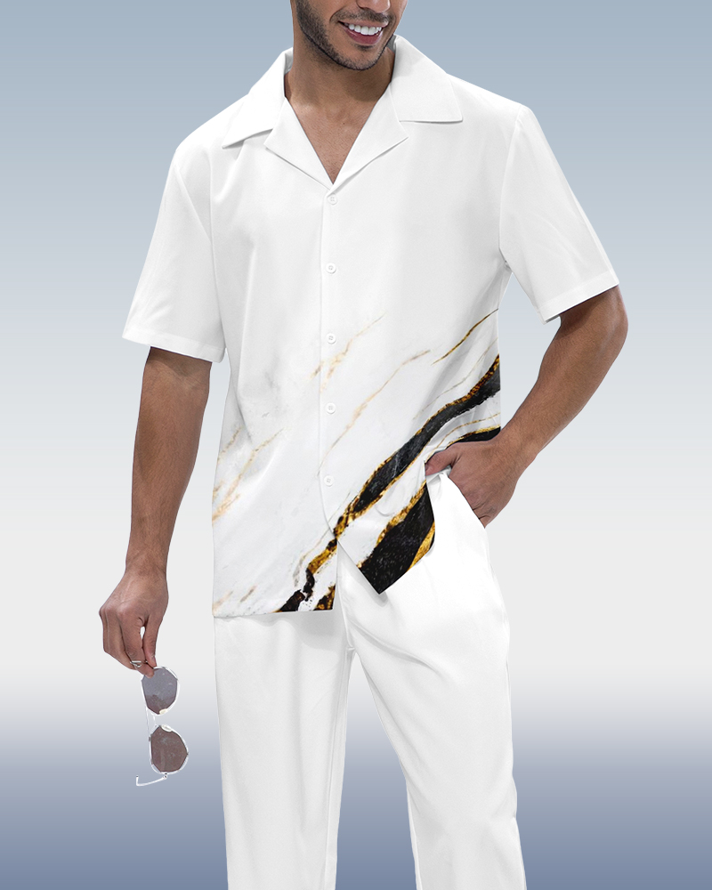 Camisa Rianmond Colorblock de manga corta Walking Set 666 para hombre