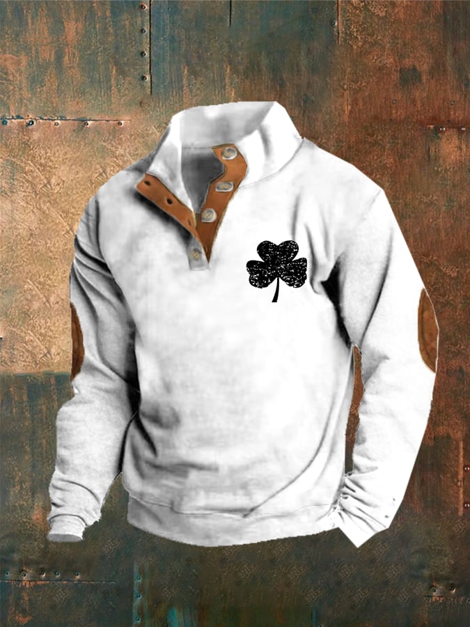 Sudadera St. Patrick's Day estampado Button para hombre