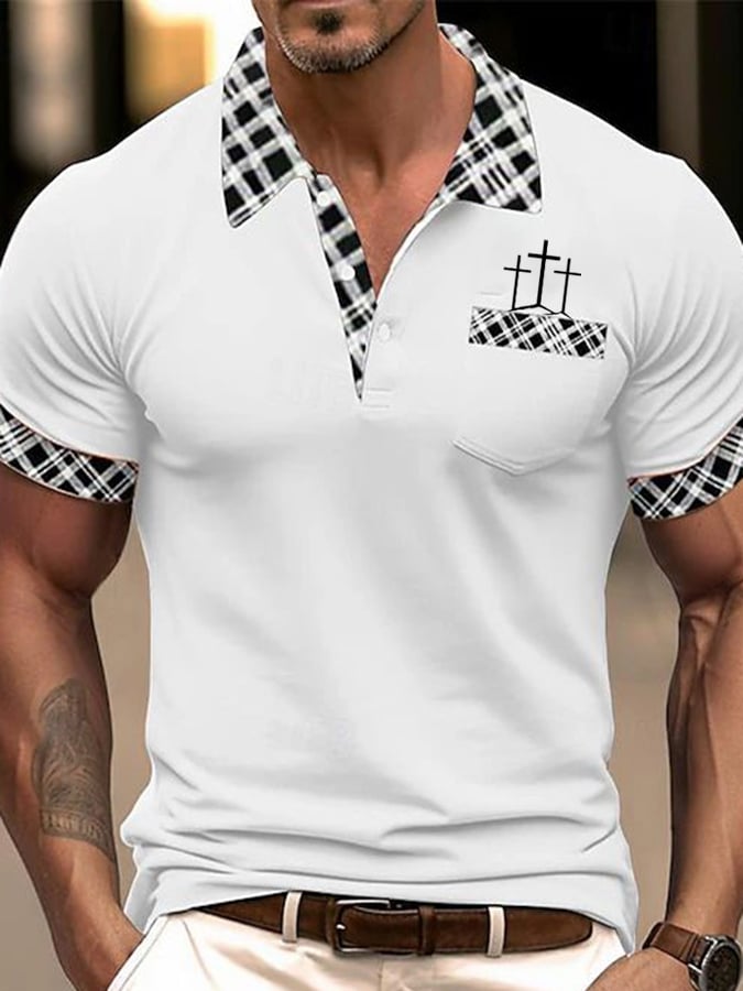 para hombre casual Faith Contrast Color Polo (With Pockets)