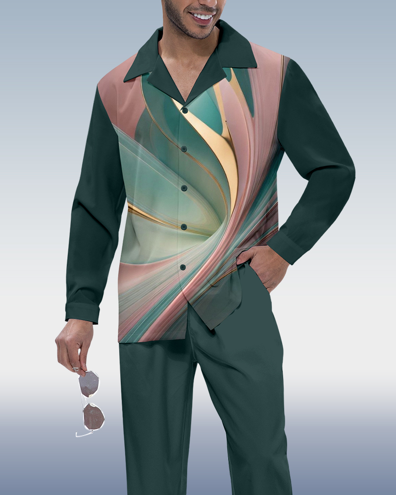 Camisa Gradient estampado de manga larga Walking Suit 370 para hombre