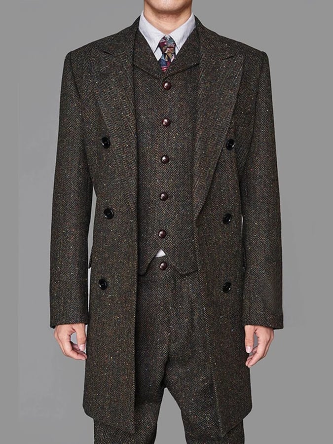 Ejecutivo Single-Breasted de color sólido Three-Piece Suit para hombre