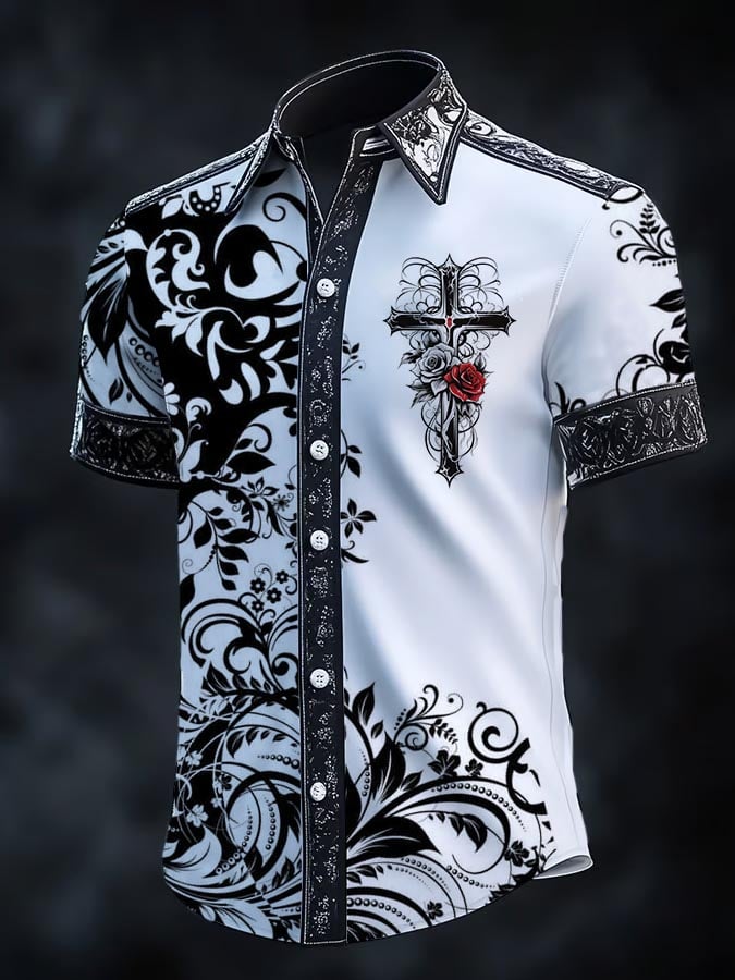 Camisa retro Gothic Dark para hombre