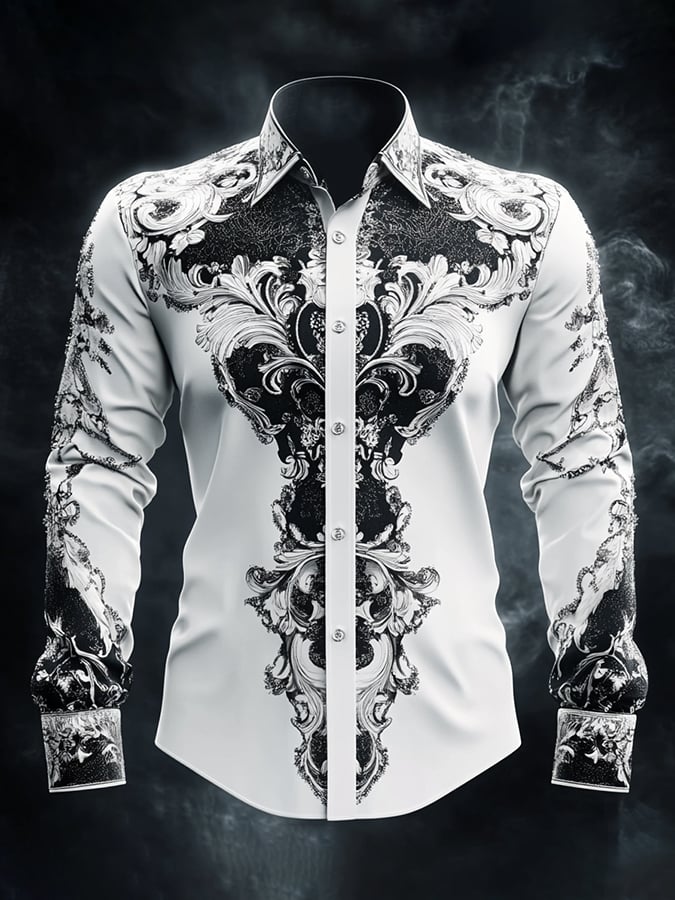 Camisa casual vintage Black diseño para hombre