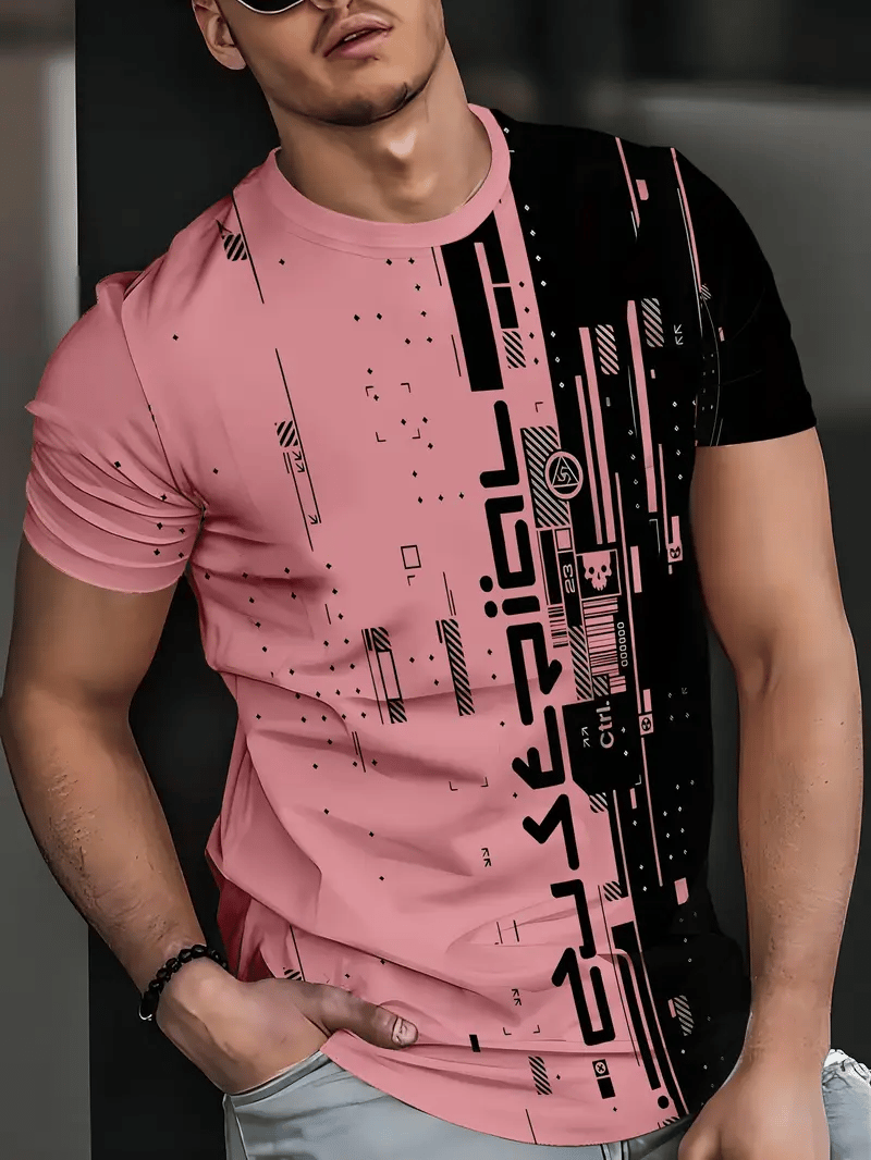 Camiseta de manga corta with a rayas logo estampado para hombre